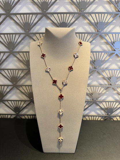 [GALE]CLOVER 20 MOTIFS LASER CARNELIAN NECKLACE