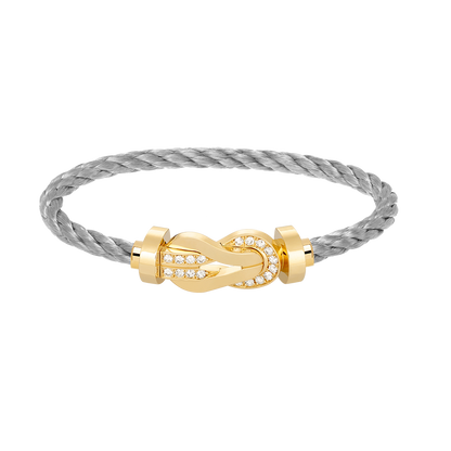 [GALE]CHANCE LARGE 8 FIGURE BUCKLE HALF DIAMOND BRACELET GOLD
