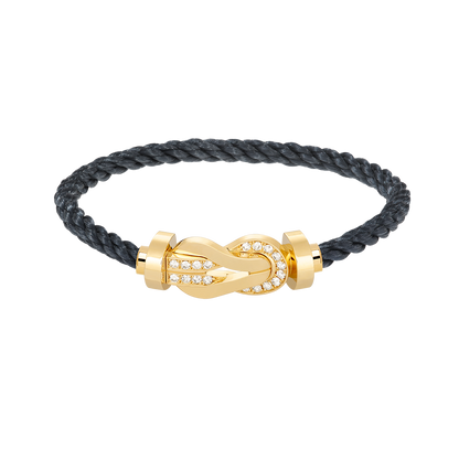 [GALE]CHANCE LARGE 8 FIGURE BUCKLE HALF DIAMOND BRACELET GOLD