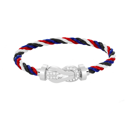 [GALE]CHANCE LARGE 8 FIGURE BUCKLE HALF DIAMOND BRACELET SILVER