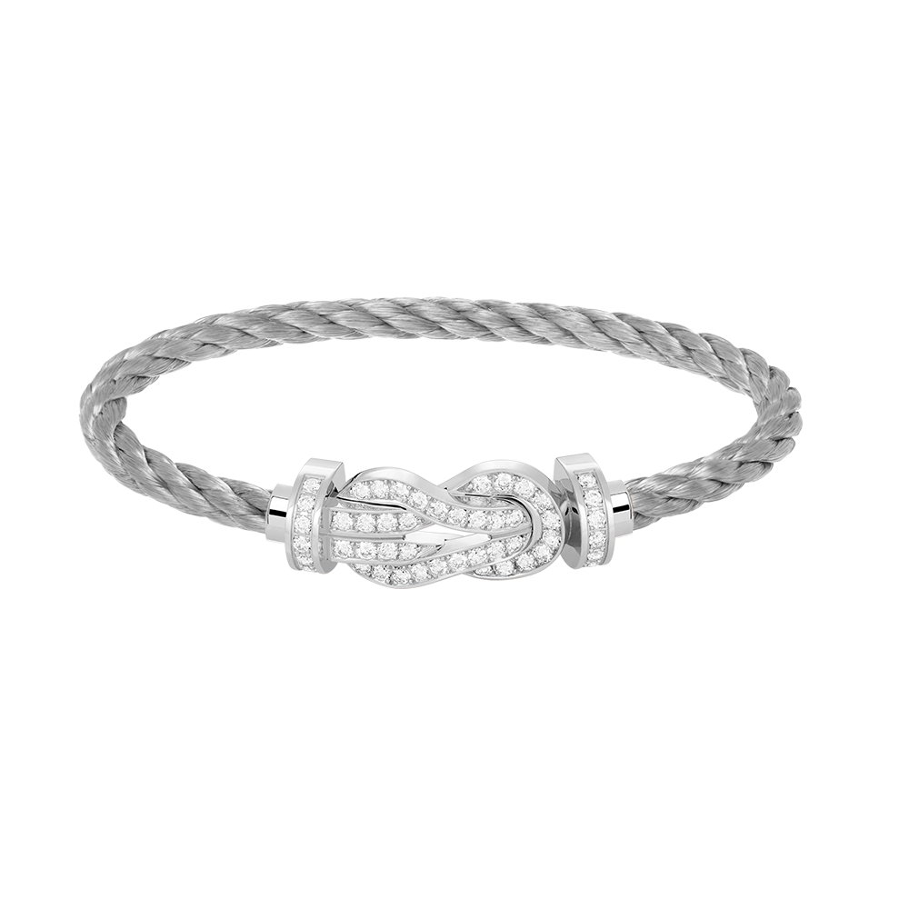 [GALE]CHANCE LARGE 8 FIGURE BUCKLE FULL DIAMOND BRACELET SILVER
