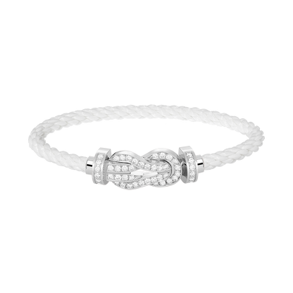 [GALE]CHANCE LARGE 8 FIGURE BUCKLE FULL DIAMOND BRACELET SILVER