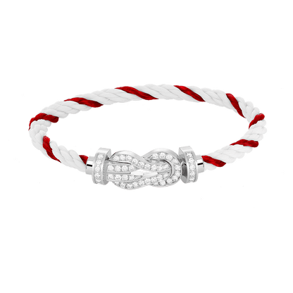 [GALE]CHANCE LARGE 8 FIGURE BUCKLE FULL DIAMOND BRACELET SILVER