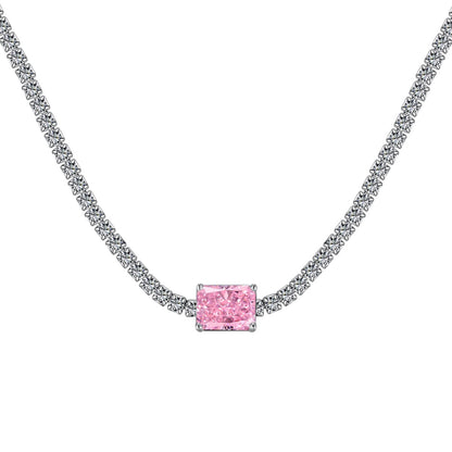 [GALE]2.0 carat Ornate Emerald Cut Necklace