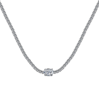 [GALE]1.0 Carat Shining Oval Cut Necklace