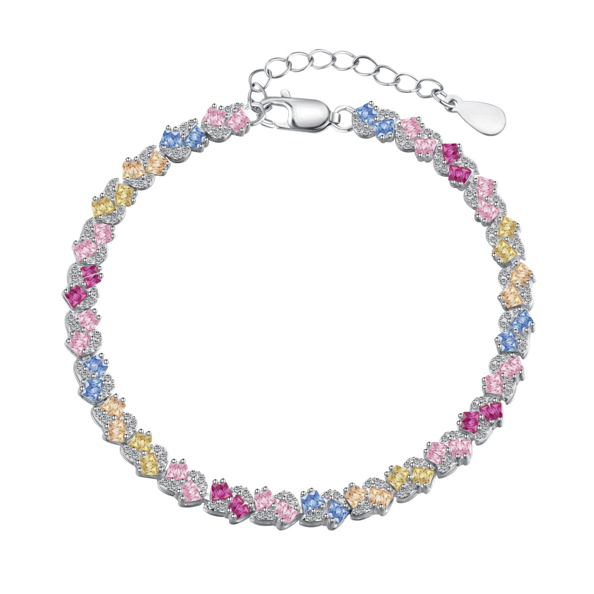 [GALE]Ornate Colorful Flower Shape Party Bracelet