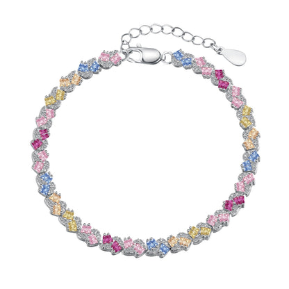 [GALE]Ornate Colorful Flower Shape Party Bracelet