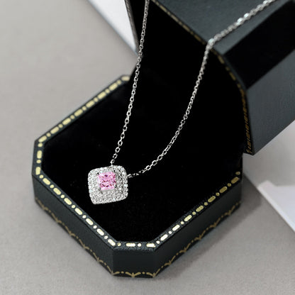 [GALE]Sparkling Asscher Cut Necklace