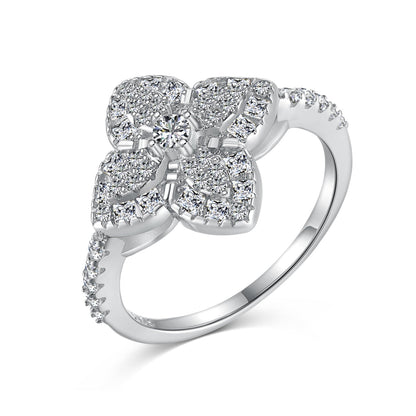 [GALE]Luxurious Colorful Flower Shape Banquet Ring