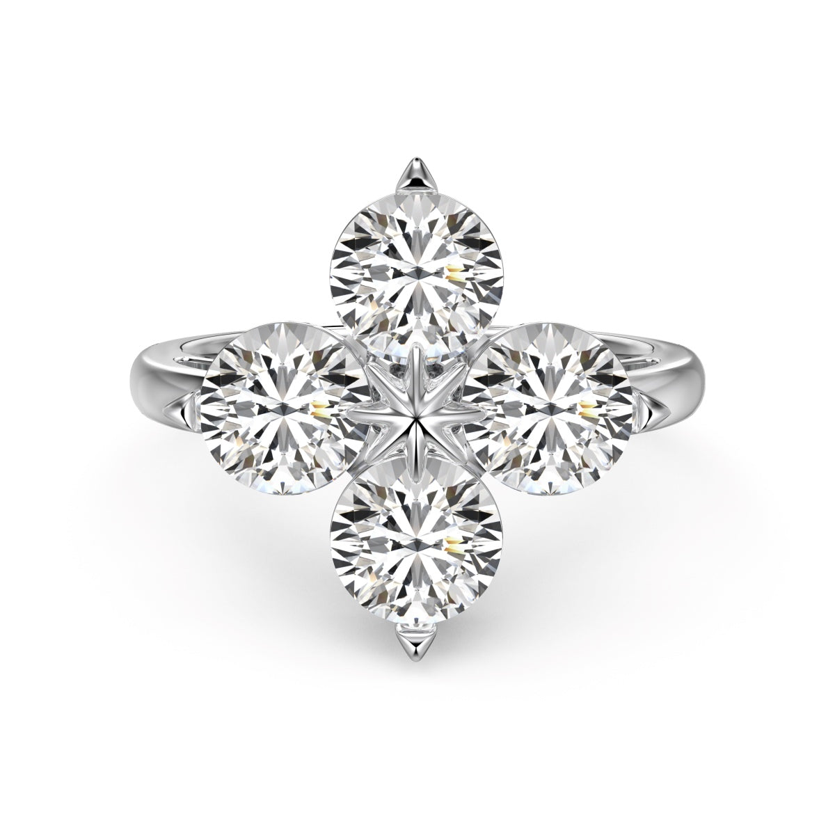 [GALE]Four-Leaf Clover Eight-Pointed Star Ring