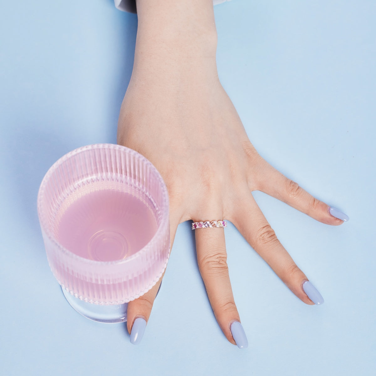 [GALE]Delicate Vibrant Emerald Cut Daily Ring