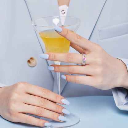 [GALE]Dainty Kaleidoscopic Emerald Cut Daily Ring