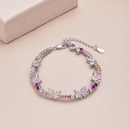 [GALE]Ornate Colorful Butterfly Shape Round Cut Daily Bracelet
