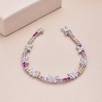 [GALE]Ornate Colorful Butterfly Shape Round Cut Daily Bracelet