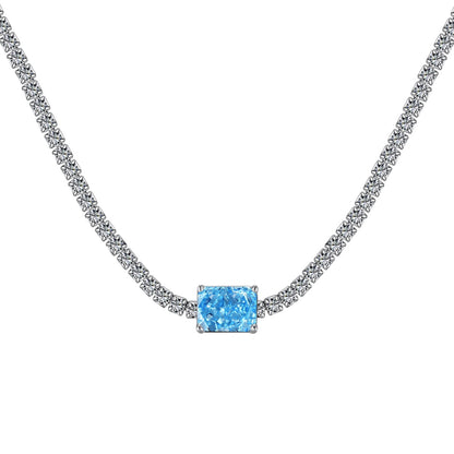 [GALE]2.0 carat Ornate Emerald Cut Necklace