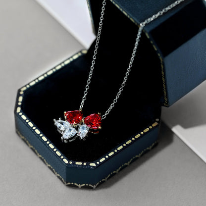 [GALE]Dainty Red Heart Necklace