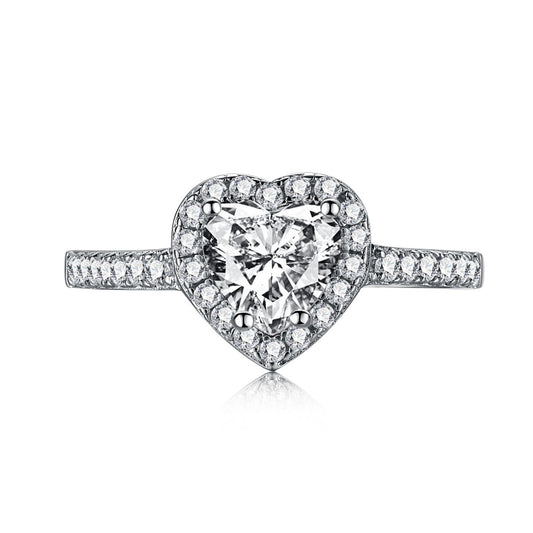 [GALE]Eternity Splashy Romantic Heart Shape Lover Ring