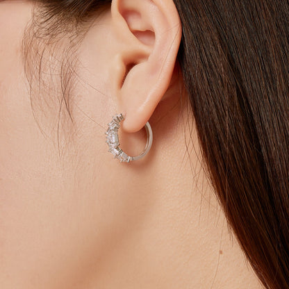 [GALE]Dazzling Colorful Emerald Cut Daily Earrings