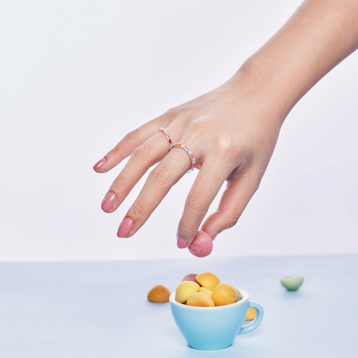 [GALE]Exquisite Multicolored Emerald Cut Daily Ring
