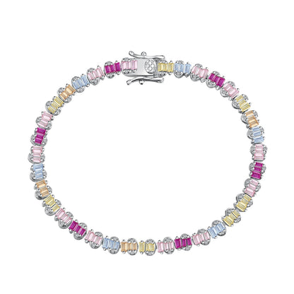 [GALE]Delicate Colorful Emerald Cut Party Bracelet