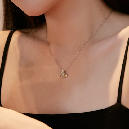 [GALE]Elegant Flower Shape Pear Cut Necklace