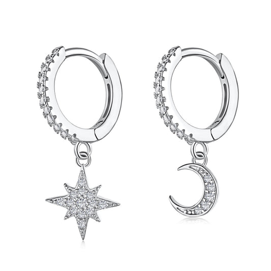 [GALE]Star and Moon Asymmetric Earrings