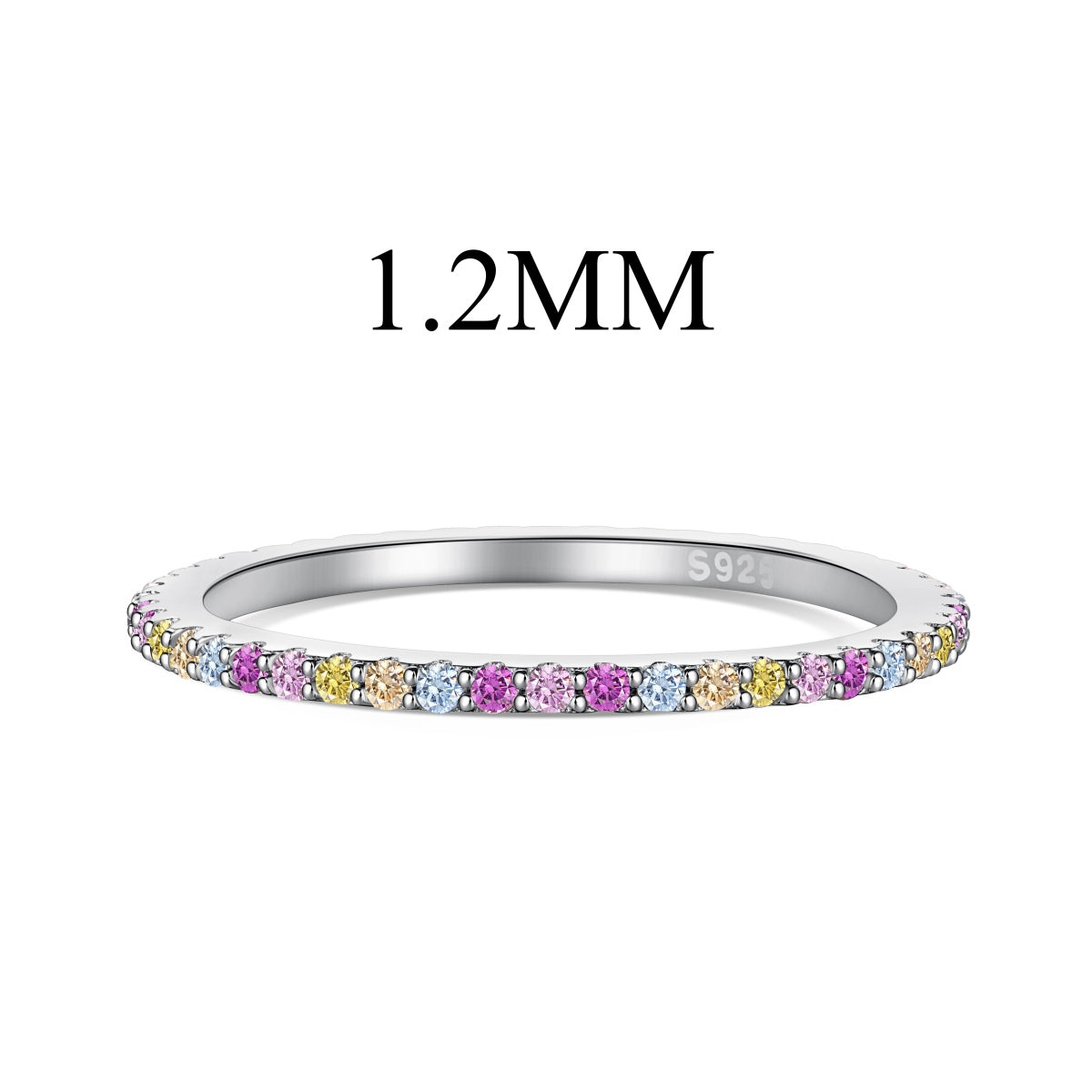 [GALE]Ornate Colorful Round Cut Tennis Ring