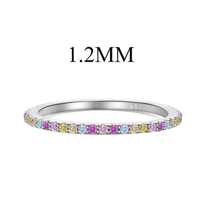 [GALE]Ornate Colorful Round Cut Tennis Ring