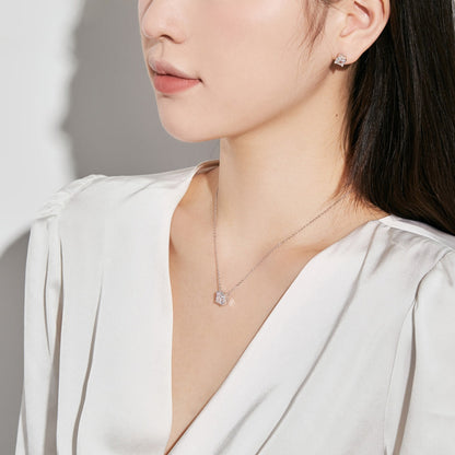 [GALE]1.0 Carat Radiant Princess Cut Wedding Earrings