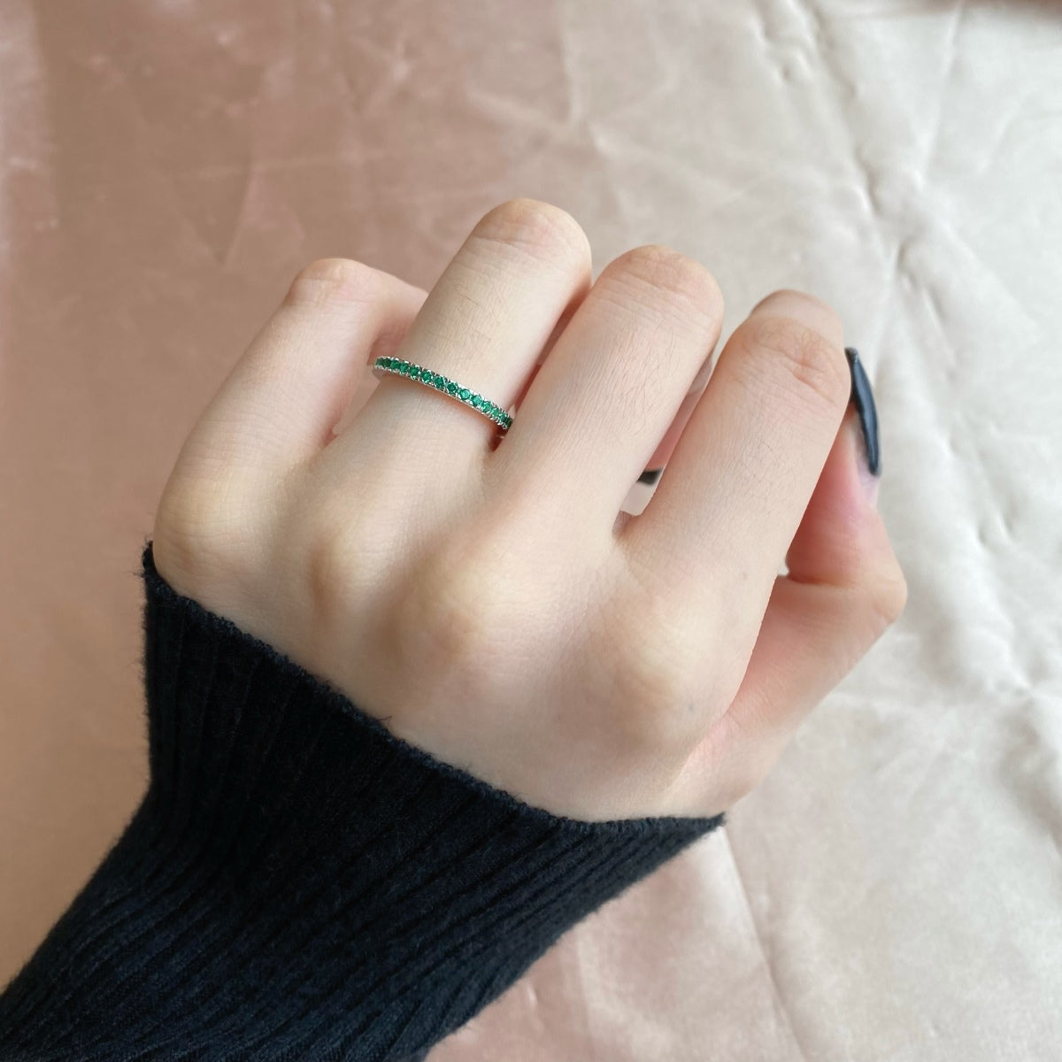 [GALE]Delicate Sparkling Round Cut Daily Ring