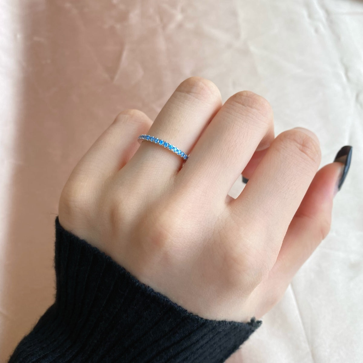 [GALE]Delicate Sparkling Round Cut Daily Ring