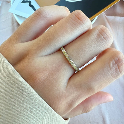 [GALE]Delicate Sparkling Round Cut Daily Ring