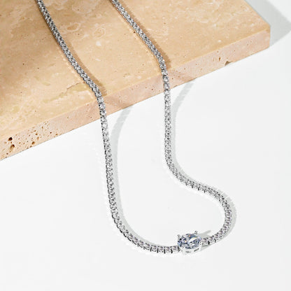 [GALE]1.0 Carat Shining Oval Cut Necklace