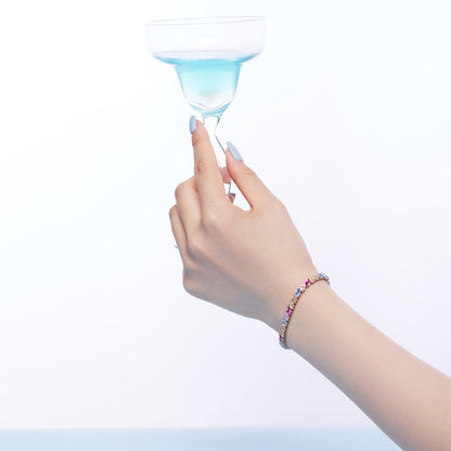 [GALE]Ornate Sparkling Multi Cut Party Bracelet