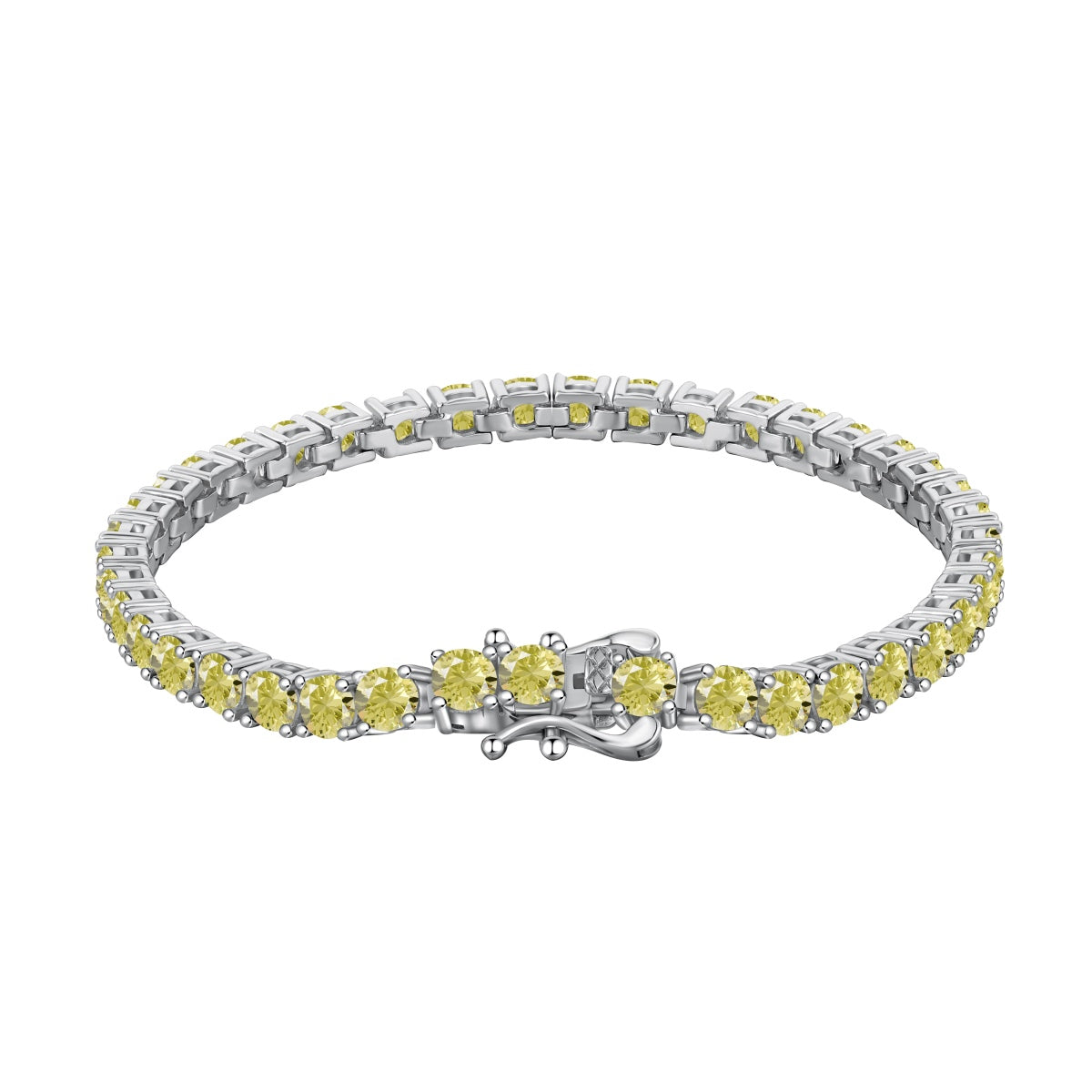 [GALE]Ornate Dazzling Round Cut Tennis Bracelet