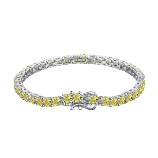 [GALE]Ornate Dazzling Round Cut Tennis Bracelet