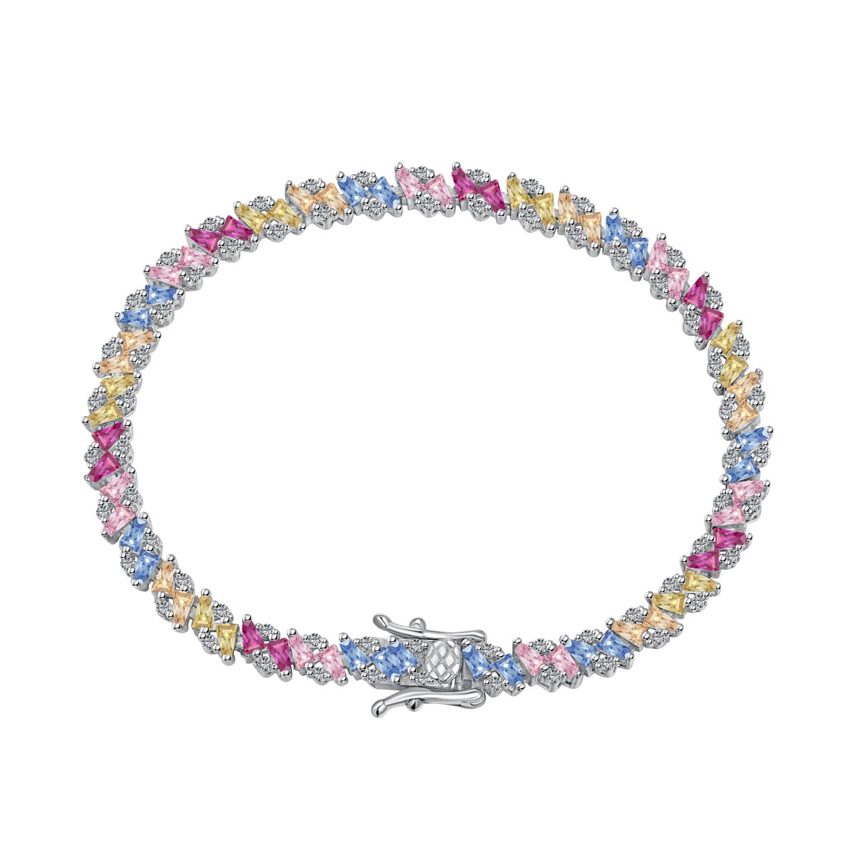 [GALE]Ornate Sparkling Multi Cut Party Bracelet