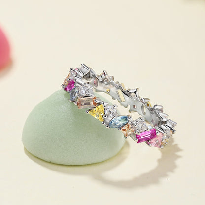 [GALE]Dazzling Polychromatic Multi cut Daily Ring