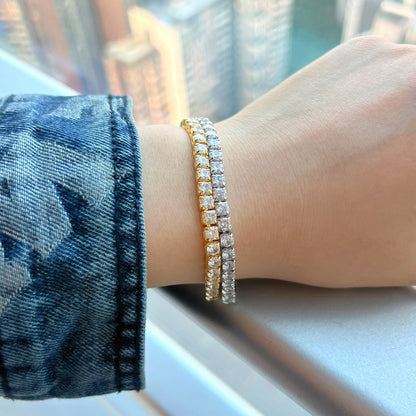 [GALE]Sparkling Radiant Princess Cut Tennis Bracelet
