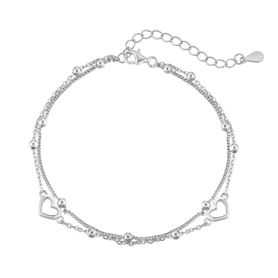[GALE]Dainty Double Layer Love Heart Bracelet