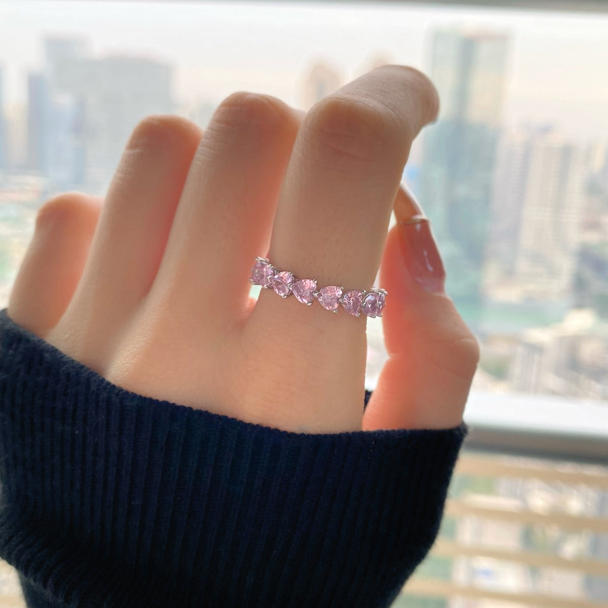 [GALE]0.25 Carat Radiant Romance Heart Cut Lover Ring