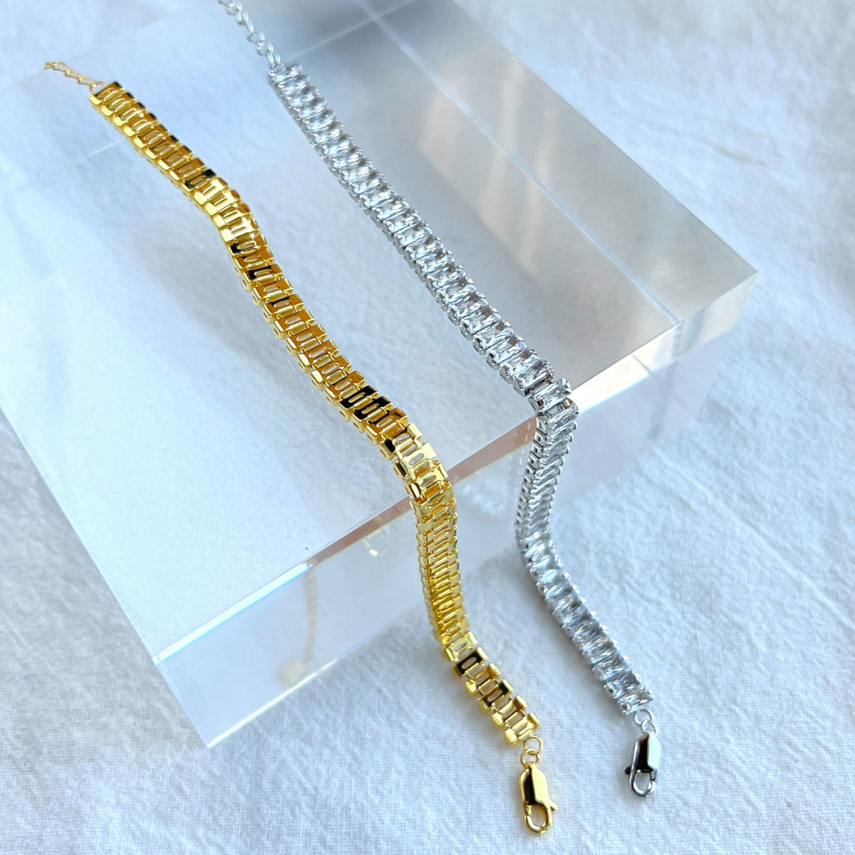 [GALE]Exquisite Emerald Cut Daily Bracelet