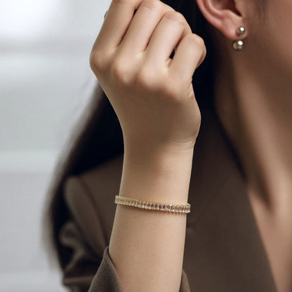 [GALE]Exquisite Emerald Cut Daily Bracelet