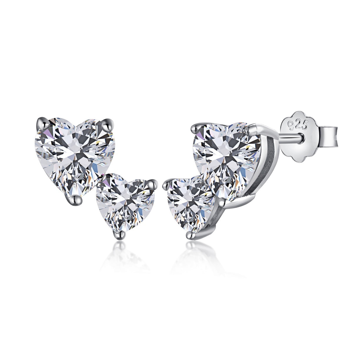[GALE]Double Heart-Shape Classic Princess Style Earrings