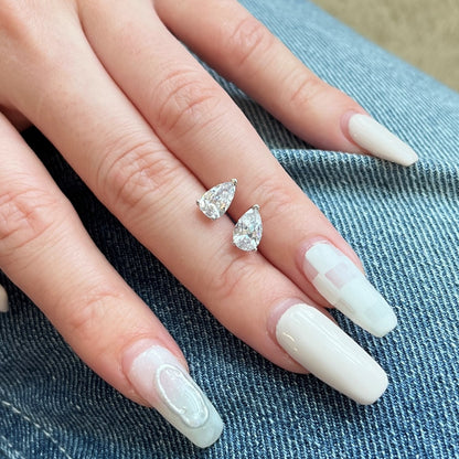 [GALE]Ornate Water Drop Shape Earrings