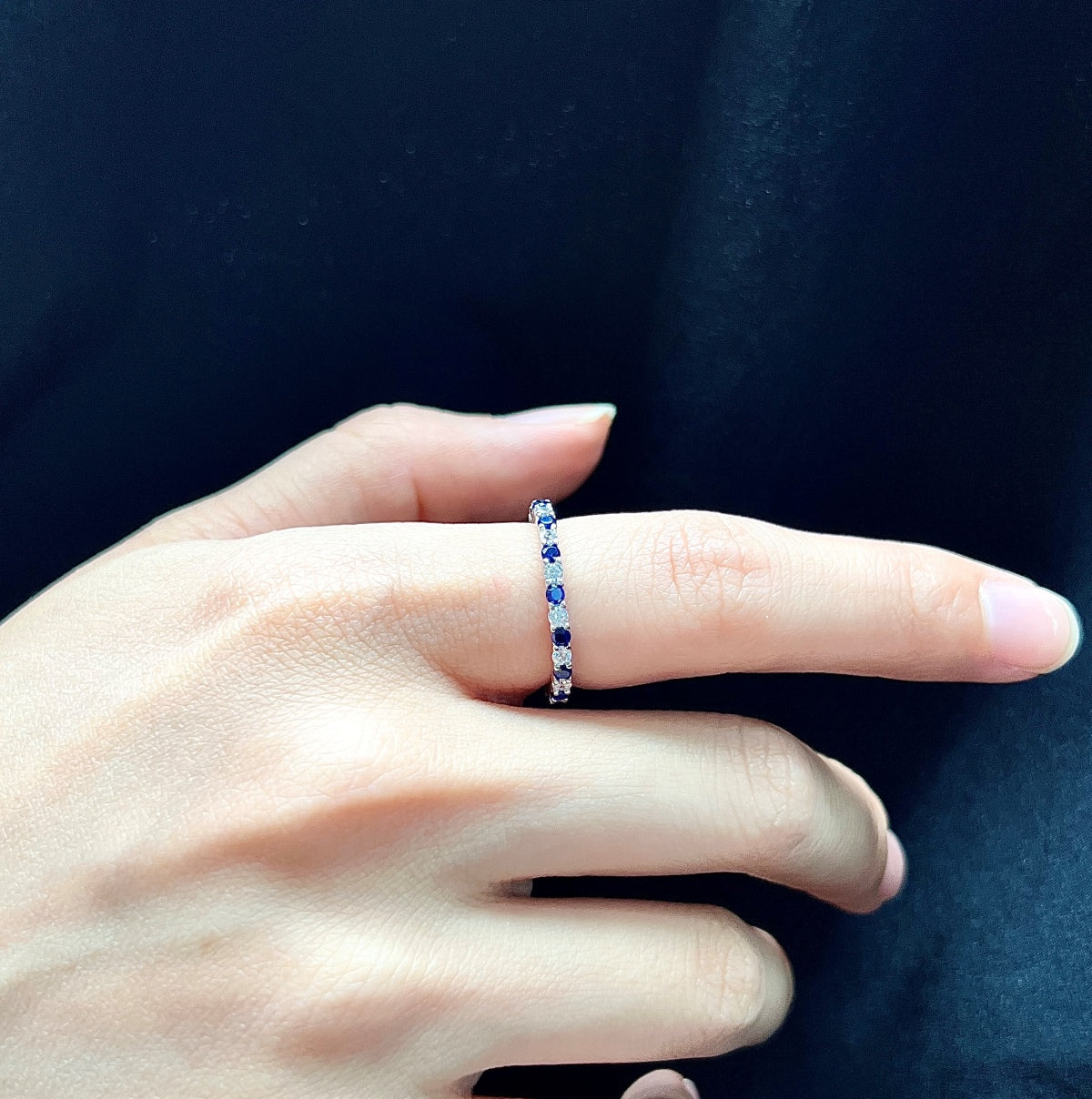 [GALE]Exquisite Colorful Round Cut Tennis Ring