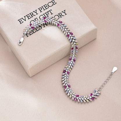 [GALE]Dainty Radiant Emerald Cut Daily Bracelet