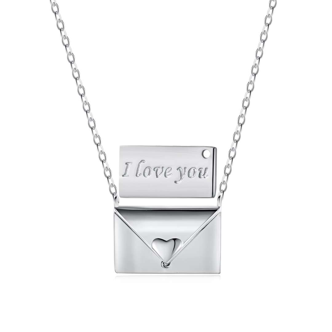 [GALE]Envelope Heart Shape Mother's Day Necklace