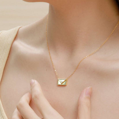 [GALE]Envelope Heart Shape Mother's Day Necklace