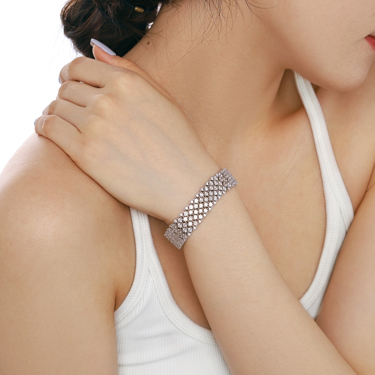 [GALE]Ornate Elegant Round Cut Party Bracelet